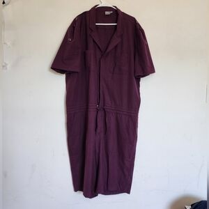 Asos Plum Button-Up Romper with Waist-tie 8" Inseam Womens size 40(101 cm)